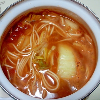 キムチ入りトマト煮麺＋＋